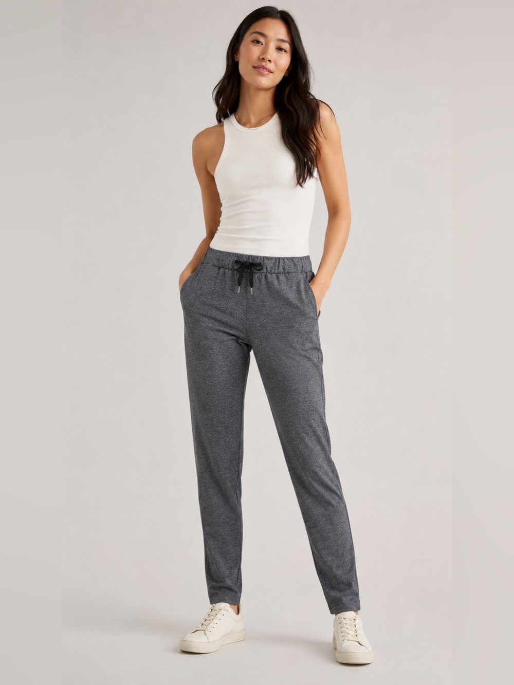 Lululemon On The Fly Heathered Charcoal Tapered Pants Size 2